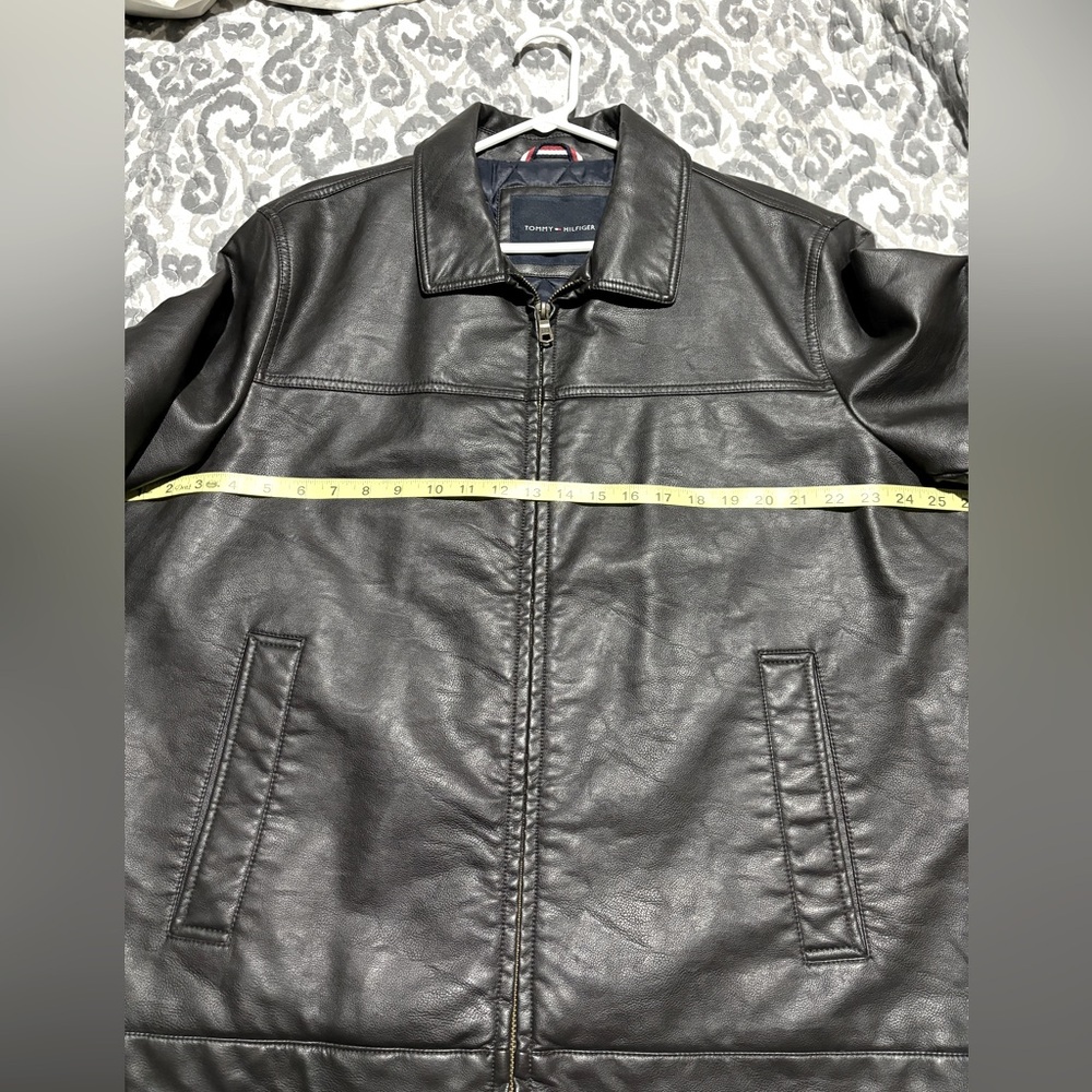 Tommy Hilfiger Black Leather Bomber Jacket - Picture 8 of 8